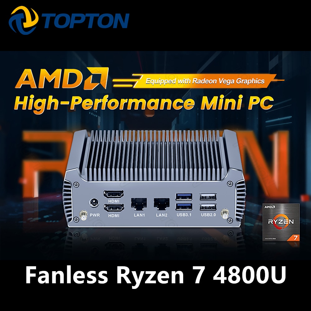 Topton-FU02 Ҹ ̴ PC, AMD  7, 4800U, 8 ھ, 16 ,  PC, ũž, ӿ ǻ,  11, HTPC, 2x4K, WiFi6